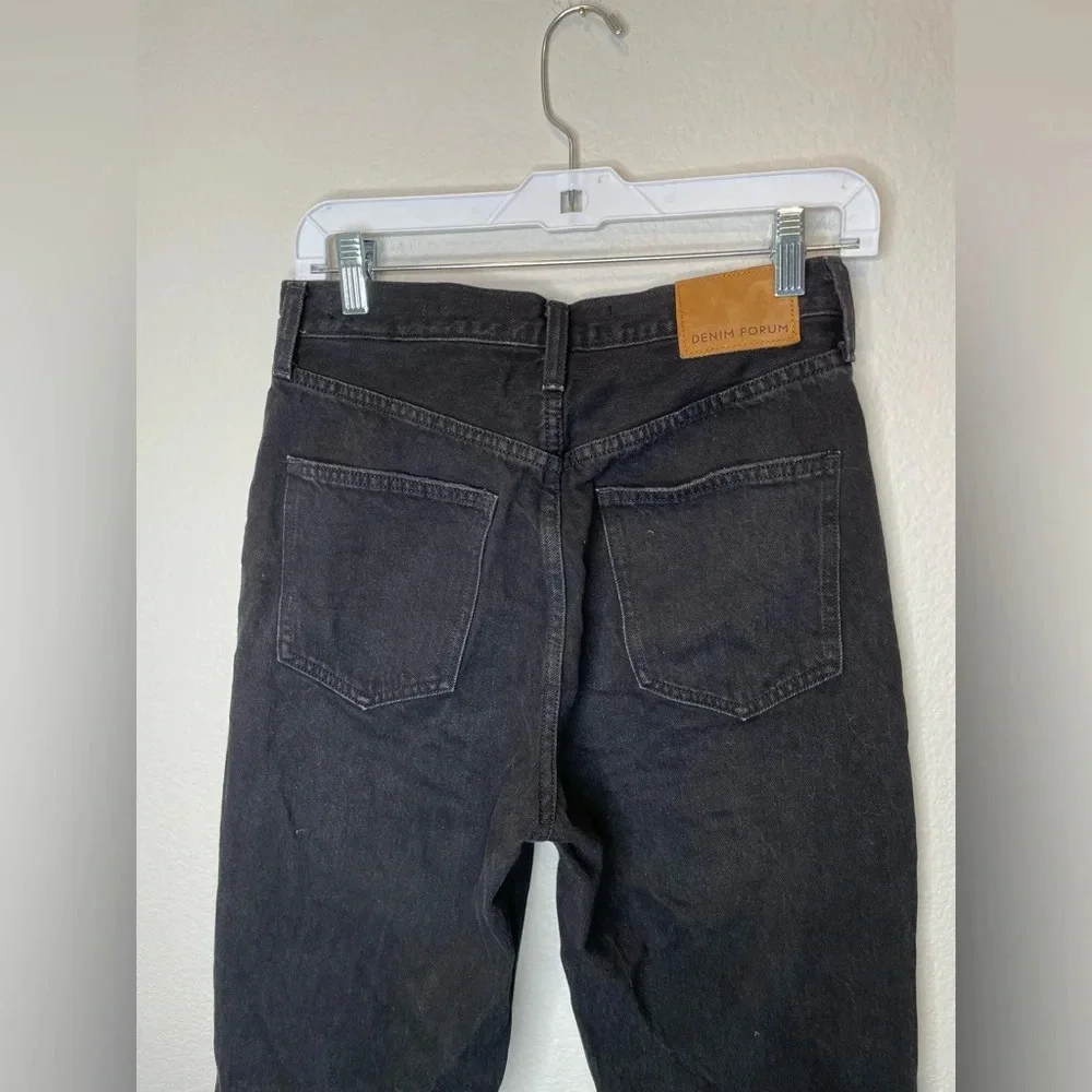 Denim Forum Aritzia The Bonet High Rise Loose Black Jeans Distressed Size 25_6